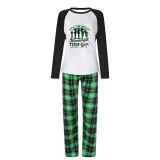 Christmas Matching Family Pajamas Exclusive Design Wonderful Time Green Plaids Pajamas Set
