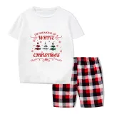 Christmas Matching Family Pajamas Exclusive Design Dreaming White Christmas Short Pajamas Set