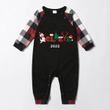 2022 Believe Christmas Matching Family Pajamas Exclusive Design Snowman Love Christmas Black Red Plaids Pajamas Set