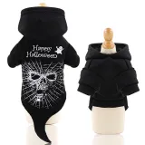 Halloween Black Skeleton Hooded Dog Clothes Pet Clothes