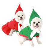 Christmas Deer Snowman Dress with Hat Velvet Dog Pet Clothes