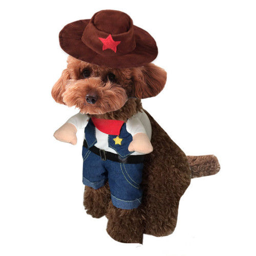 Halloween Cowboy Costume Hat Dog Cat Pet Clothes