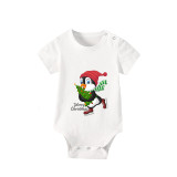 Christmas Matching Family Pajamas Exclusive Design Skating Penguin with Tree Short Pajamas Set