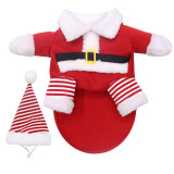 Christmas Santa Claus Dress Up Dog Clothes Flannel Pet Clothes