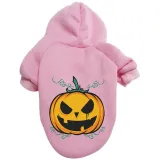 Halloween Pumpkin Face Hooded Dog Clothes Pet Clothes