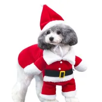 Pet Small Dog Christmas Santa Claus Cosplay Costume Puppy Cloth
