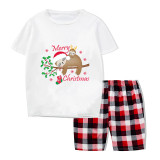 Christmas Matching Family Pajamas Merry Christmas Cute Sloths Short Pajamas Set