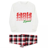 Christmas Matching Family Pajamas Exclusive Design Santa Squad Merry Christmas White Pajamas Set
