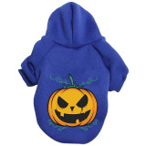 Halloween Pumpkin Face Hooded Dog Clothes Pet Clothes
