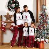 Christmas Family Matching Sleepwear Pajamas Red Plaids Elk Head Family Christmas Tops And Pants Pajamas Sets