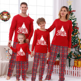 Christmas Matching Family Pajamas Merry Christmas Tree Green Red Pajamas Set