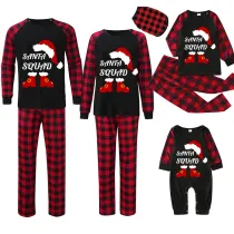 Christmas Matching Family Pajamas Exclusive Design Christmas Hat Elf Santa Black Pajamas Set