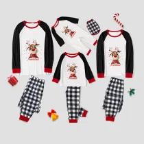 Christmas Matching Family Pajamas Exclusive Design Snowflake Deer Feliz Navidad White Pajamas Set