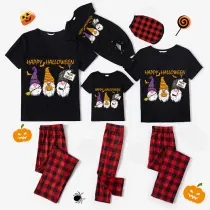 Halloween Matching Family Pajamas Exclusive Design Three Gnomies Trick Or Treat Black Pajamas Set