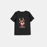 Christmas Matching Family Pajamas Exclusive Design Snowflake Deer Feliz Navidad Black Pajamas Set