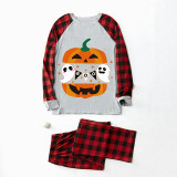 Halloween Matching Family Pajamas Exclusive Design Boo Pumpkin Two Ghosts Gray Pajamas Set