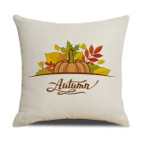 Happy Thanks Giving Day 4PCS Home Cotton Decorative Wreath Pattren Throw Pillow Case Cushion Covers For Sofa Couch Bed Chair