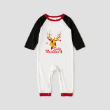 Christmas Matching Family Pajamas Exclusive Design Stars Deer Feliz Navidad White Pajamas Set