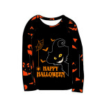 Halloween Matching Family Pajamas Exclusive Design The Witch Pumpkin Ghost Faces Print Black Pajamas Set