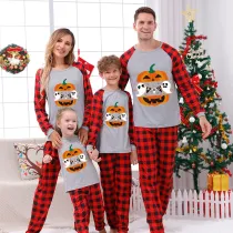 Halloween Matching Family Pajamas Exclusive Design Boo Pumpkin Two Ghosts Gray Pajamas Set