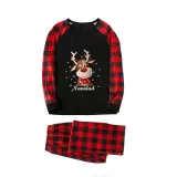 Christmas Matching Family Pajamas Exclusive Design Snowflake Deer Feliz Navidad Black Pajamas Set