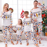 Halloween Matching Family Pajamas Exclusive Design Three Gnomies Trick Or Treat White Pajamas Set