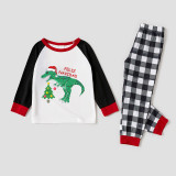 Christmas Matching Family Pajamas Exclusive Design Xmas Tree Dinosaur Feliz Navidad White Pajamas Set