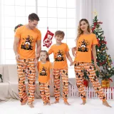 Halloween Matching Family Pajamas Exclusive Design Gnomies And Pumpkin Orange Stripes Pajamas Set