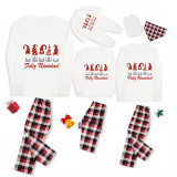 Christmas Matching Family Pajamas Exclusive Design Gnomies  Feliz Navidad White Pajamas Set