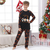 Halloween Matching Family Pajamas Exclusive Design Three Gnomies Pumpkin Ghost Faces Print Black Pajamas Set
