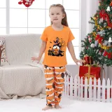 Halloween Matching Family Pajamas Exclusive Design Gnomies And Pumpkin Orange Stripes Pajamas Set
