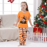 Halloween Matching Family Pajamas Exclusive Design Gnomies And Pumpkin Orange Stripes Pajamas Set