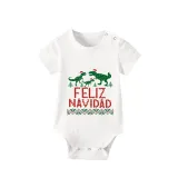Christmas Matching Family Pajamas Exclusive Design Three Dinosaurs Feliz Navidad Short Pajamas Set