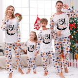 Halloween Matching Family Pajamas Exclusive Design October 31 Tree White Pajamas Set