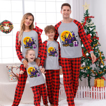 Halloween Matching Family Pajamas Exclusive Design The Castle And Witch Gray Pajamas Set