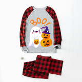 Halloween Matching Family Pajamas Exclusive Design Boo Ghost And Pumpkin Gray Pajamas Set