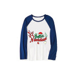 Christmas Matching Family Pajamas Exclusive Design Reindeer Antlers Feliz Navidad Blue Plaids Pajamas Set