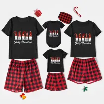 Christmas Matching Family Pajamas Exclusive Design Gnomies  Feliz Navidad Black Pajamas Set