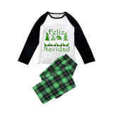Christmas Matching Family Pajamas Exclusive Design Gnomies Feliz Navidad Green Plaids Pajamas Set