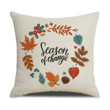 Happy Thanks Giving Day 4PCS Home Cotton Decorative Wreath Pattren Throw Pillow Case Cushion Covers For Sofa Couch Bed Chair