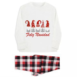 Christmas Matching Family Pajamas Exclusive Design Gnomies  Feliz Navidad White Pajamas Set