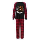 Halloween Matching Family Pajamas Exclusive Design October 31 Tree Black Pajamas Set