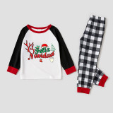 Christmas Matching Family Pajamas Exclusive Design Reindeer Antlers Feliz Navidad White Pajamas Set