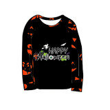 Halloween Matching Family Pajamas Exclusive Design Happy Halloween Pumpkin Ghost Faces Print Black Pajamas Set