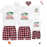 Christmas Matching Family Pajamas Exclusive Design Three Dinosaurs Feliz Navidad Short Pajamas Set