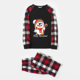Christmas Matching Family Pajamas Exclusive Design Penguin Feliz Navidad Black Red Plaids Pajamas Set