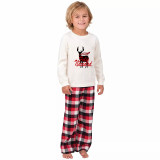 Christmas Matching Family Pajamas Exclusive Design Scarf Deer Feliz Navidad White Pajamas Set