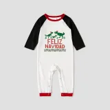 Christmas Matching Family Pajamas Exclusive Design Three Dinosaurs Feliz Navidad White Pajamas Set