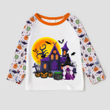Halloween Matching Family Pajamas Exclusive Design The Castle And Witch White Pajamas Set