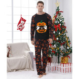 Halloween Matching Family Pajamas Exclusive Design Boo Two Ghosts Pumpkin Ghost Faces Print Black Pajamas Set